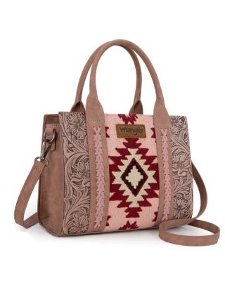 WG226-8120 PK Wrangler Tooled Aztec Pattern Print Concealed Carry Tote