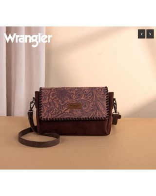 WG277-236CF Wrangler Vintage Floral Printed Crossbody Bag with Small Pouch