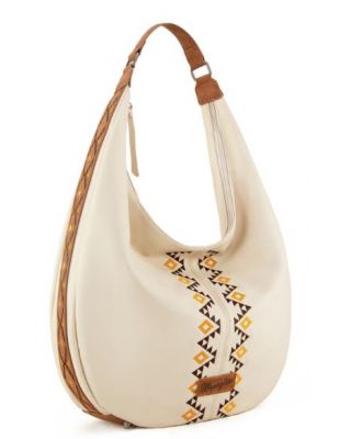 WG233-3027 BG Wrangler Aztec Embroidered Large Hobo Bag