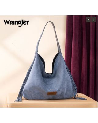 WG239-9182 JN Wrangler Fringe Floral Tooled Hobo Bag
