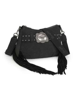 WG241-2022 BK Wrangler Fringe Buckle Hobo Bag/Crossbody Bag