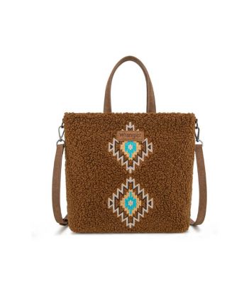 WG263-2002BR Wrangler Sherpa Aztec Sherpa Tote/Crossbody