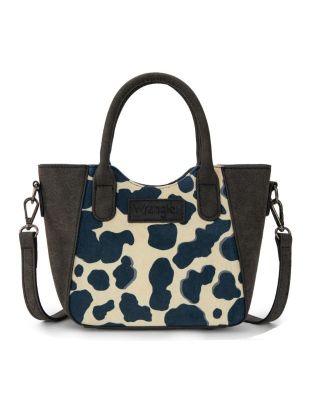 WG264-8015BK Wrangler Cow Print Mini Tote/Crossbody