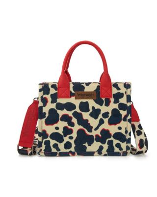 WG264-8120RD Wrangler Cow Print Concealed Carry Tote/Crossbody