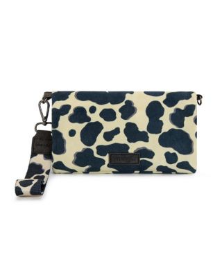 WG264-W106BK Wrangler Cow Print Wallet/Wristlet/Crossbody