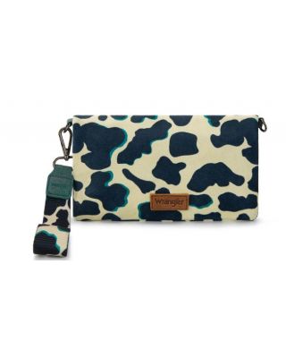 WG264-W106TQ Wrangler Cow Print Wallet/Wristlet/Crossbody