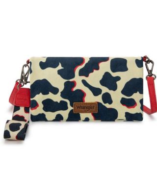 WG264-W106RD Wrangler Cow Print Wallet/Wristlet/Crossbody