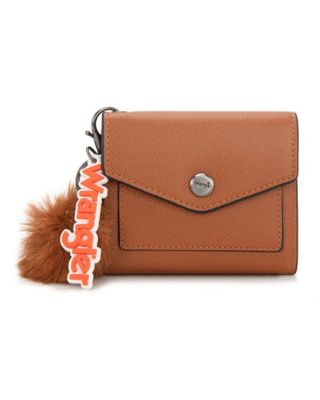 WG274-W079 BR Wrangler Tri-Fold Wallet with Keyring Pom Pom