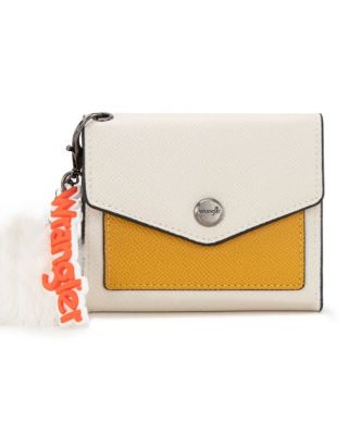 WG274-W079 WT-YL Wrangler Tri-Fold Wallet with Keyring Pom Pom