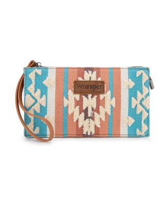 WG275-181 BR Wrangler Sherpa Aztec Canvas Clutch