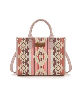 WG275-8120 D PK Wrangler Sherpa Aztec Canvas Tote/Crossbody