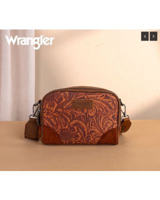WG277-1833BR Wrangler Vintage Floral Printed Small Crossbody Bag 