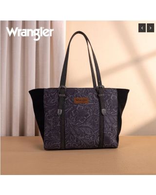 WG277-2002BK Wrangler Vintage Floral Printed Large Tote Bag