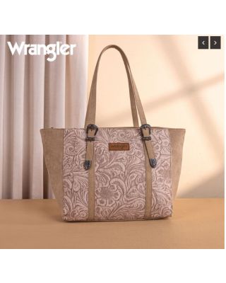 WG277-2002KH Wrangler Vintage Floral Printed Large Tote Bag