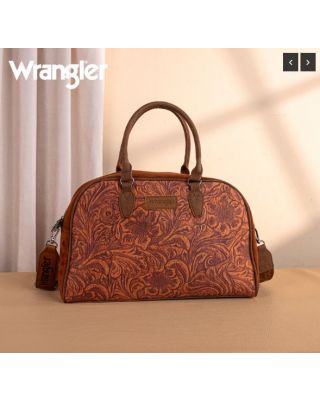 WG277-5110BR Wrangler Vintage Floral Printed Duffle Bag