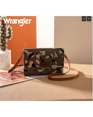 WG286-183GR Wrangler Camo Print Canvas Clutch/Crossbody
