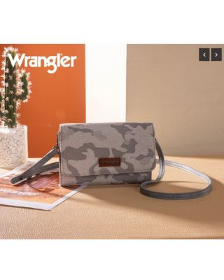 WG286-183GY Wrangler Camo Print Canvas Clutch/Crossbody