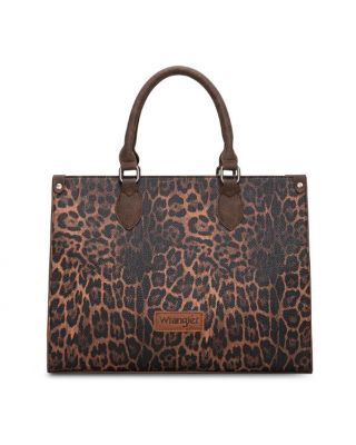 WG296-8625CF Wrangler Leopard Print Wide Tote Bag/Crossbody