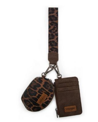 WG296-W0051CF Wrangler Leopard Print Dual Pouch Wristlet 