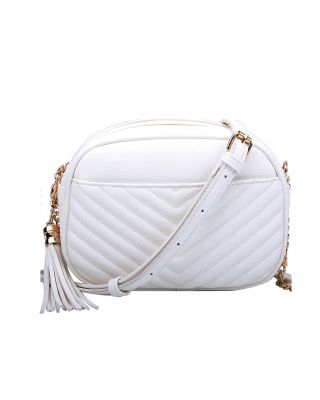 WU121 WT TWO ZIPPER CROSBODY BAG