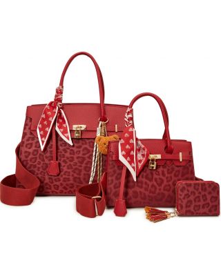 LEO25502-T3 WN 2HANDBAG WITH 1WALEET SET