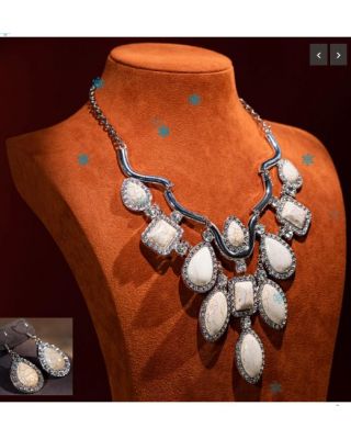 WJ-1001 WT Rustic Couture Jewelry Sets Bohemian Pendant Necklace Earrings