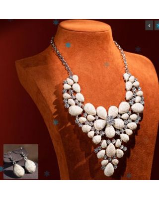 WJ-1004 WT Rustic Couture Jewelry Sets Bohemian Pendant Necklace Earrings