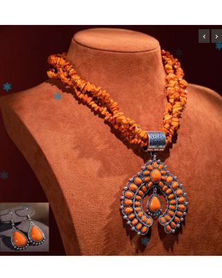 WJ-1005 YE Rustic Couture Jewelry Sets Bohemian Pendant Necklace Earrings