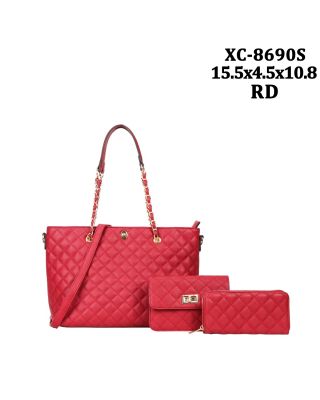 XC-8690S RD QUILT 3PC SETS