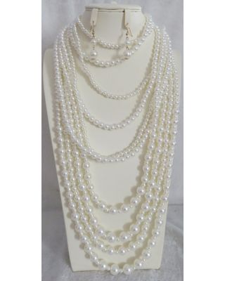 YNE4020 CRM LONG PEARL NK SET