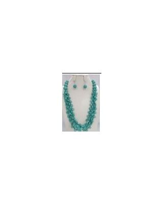 YNE4079 TQ BEAD NECKLACE
