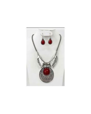YNE4101 RD NECKLACE SET