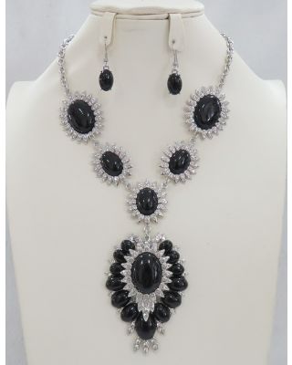 YNE4853 BK BLACK NECKLACE SET