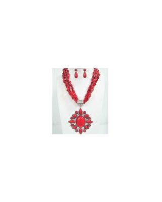 YNE4857 RD NECKLACE SET