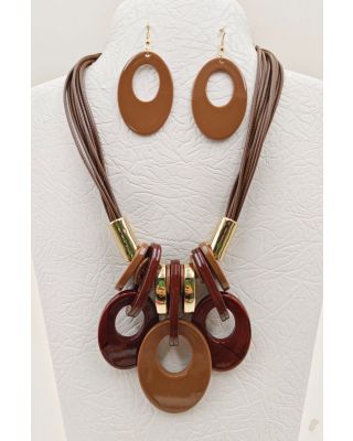 YNE5084 BN ACRYLIC NECKLACE SET