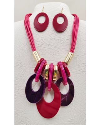 YNE5084 FS ACRYLIC NECKLACE SET