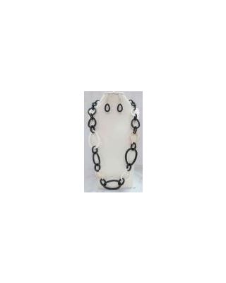 YNE5086 BK/WT1 LONG NECKLACE SET