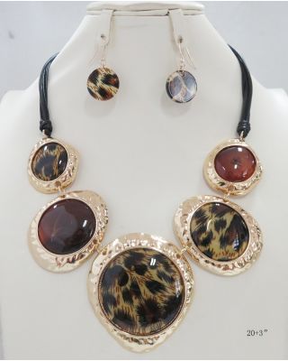 YNE5093 LEP BROWN NECKALACE SET