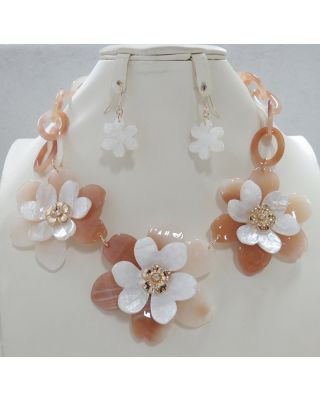 YNE6160 BN FLOWER NECKLACE SET