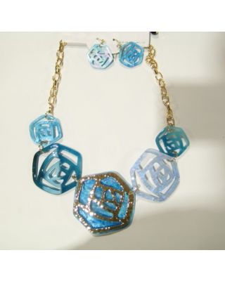 YNE5184 BL NECKLACE SET