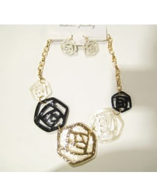 YNE5184 BW NECKLACE SET