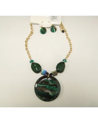YNE5191 GN ROUND NECKLACE SET