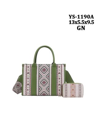 YS-1190A GN AZETEK CROSS BODY BAG WITH WALLET