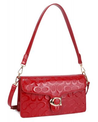 ZM-20723A RD PATENT CROSSBODY BAG