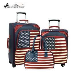 US04-L1/2/3 Montana West American Pride Collection 3 PC Luggage Set
